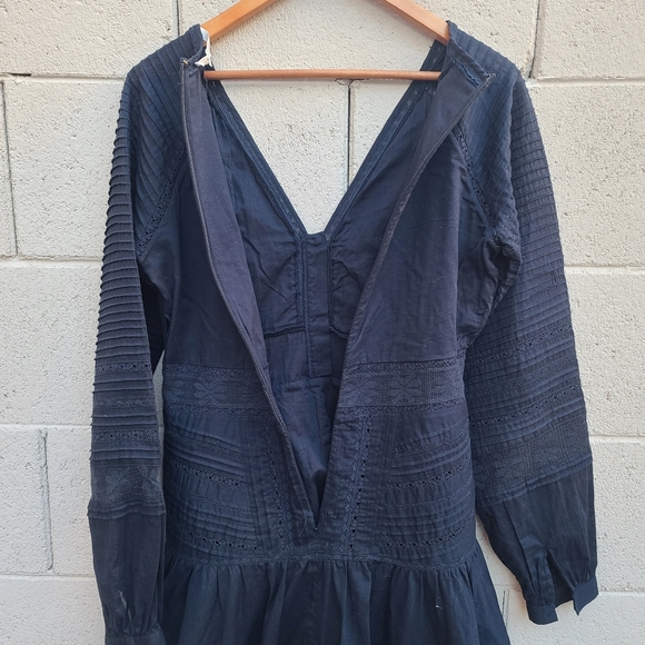 Veronica Beard | Addilyn Long Sleeve Lace Ruffle Mini Dress in Ink Size 4 - Picture 11 of 13